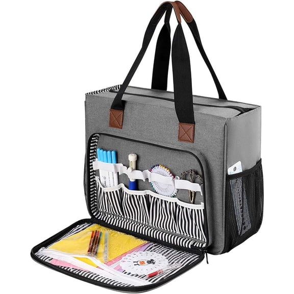 Cross Stitch Bag Storage, Embroidery Project Bag, Craft Bags with Compartments