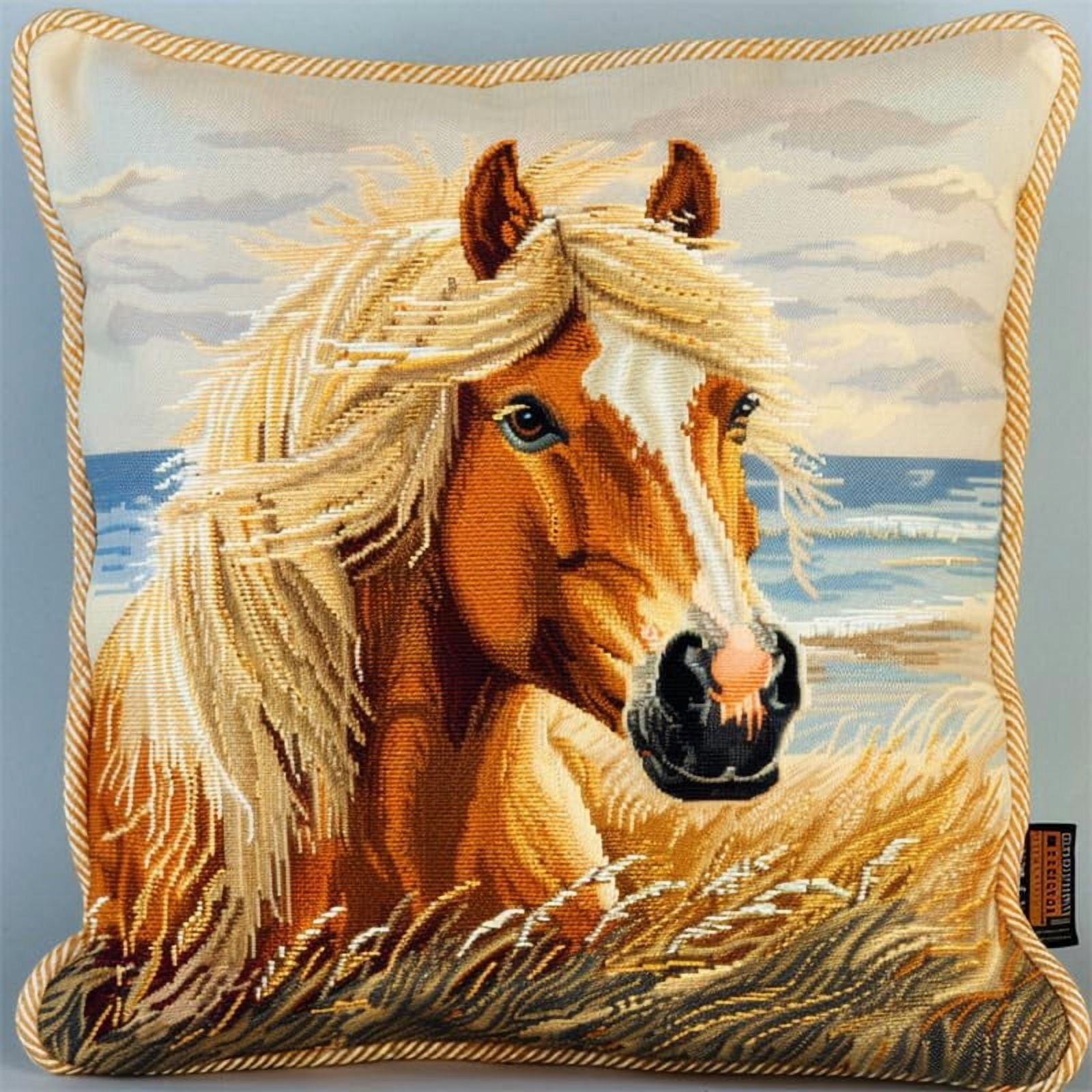Cross Stitch Cushion Cover Animal horse Embroidery Kit Stamped Cross Stitch Pillow Kits 18x18inch
