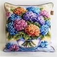 thumbnail image 1 of Cross Stitch Cushion Kit Hydrangea Tapestry pillow kit  DIY Cushion Embroidery Kit Needlepoint Handmade Needlework Cushion Kit Stitched Pillow Cover Kit for Adults Beginners 17x17 inches, 1 of 5