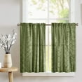 thumbnail image 1 of Cross-Stitch Diamond Pattern Pintuck Taffeta Café Tier Curtains Window Treatment Kitchen Home Décor, 1 of 2