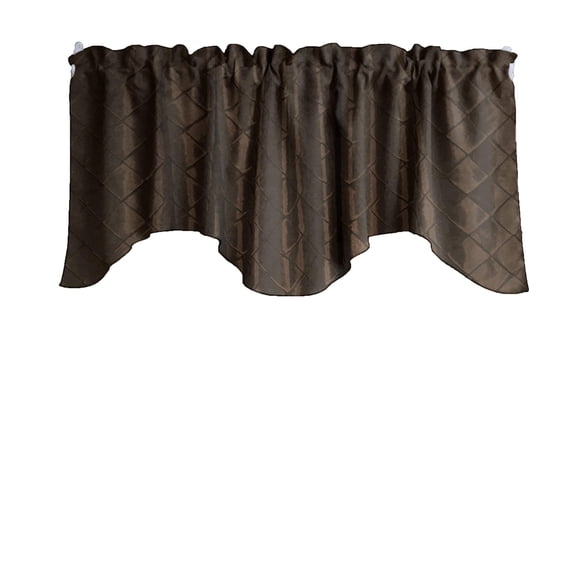 Cross-Stitch Diamond Pattern Pintuck Taffeta Scalloped Valance Curtain Window Treatment Kitchen Home Décor 58" Wide / 20" Tall