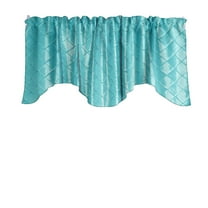 Cross-Stitch Diamond Pattern Pintuck Taffeta Scalloped Valance Curtain Window Treatment Kitchen Home Décor 58" Wide / 20" Tall