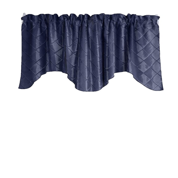 Cross-Stitch Diamond Pattern Pintuck Taffeta Scalloped Valance Curtain Window Treatment Kitchen Home Décor 58" Wide / 20" Tall