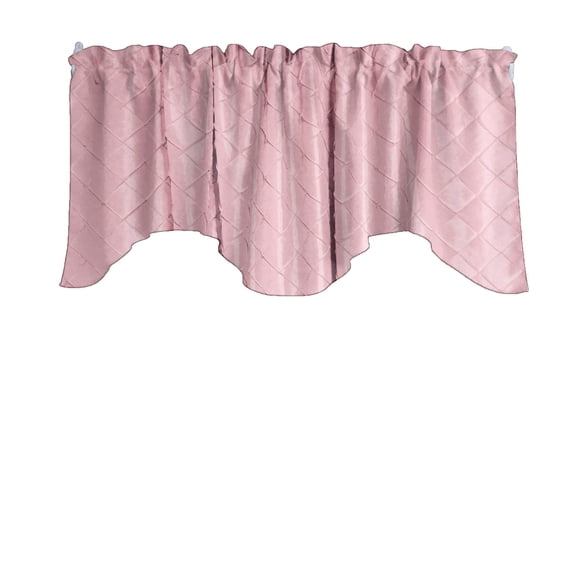 Cross-Stitch Diamond Pattern Pintuck Taffeta Scalloped Valance Curtain Window Treatment Kitchen Home Décor 58" Wide / 20" Tall