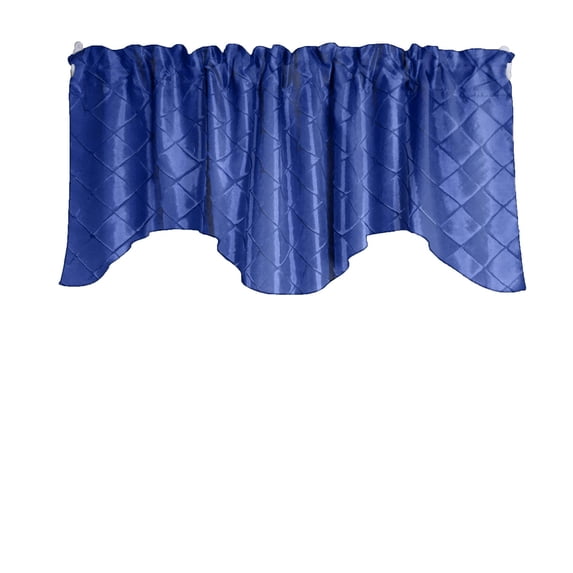 Cross-Stitch Diamond Pattern Pintuck Taffeta Scalloped Valance Curtain Window Treatment Kitchen Home Décor 58" Wide / 20" Tall