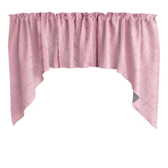 Cross-Stitch Diamond Pattern Pintuck Taffeta Swag Valance Curtain Window Treatment Kitchen Home Décor 72" Wide / 36" Tall