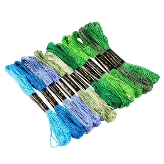 COMPUKAS 100-Piece Embroidery Thread Set, 8M Mixed Color Polyester & Cotton Threads for Sewing, Crafting, and Projects