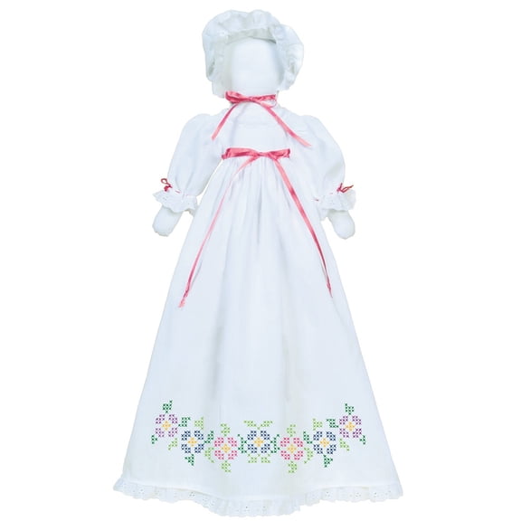 Cross-Stitch Flowers Pillowcase Doll