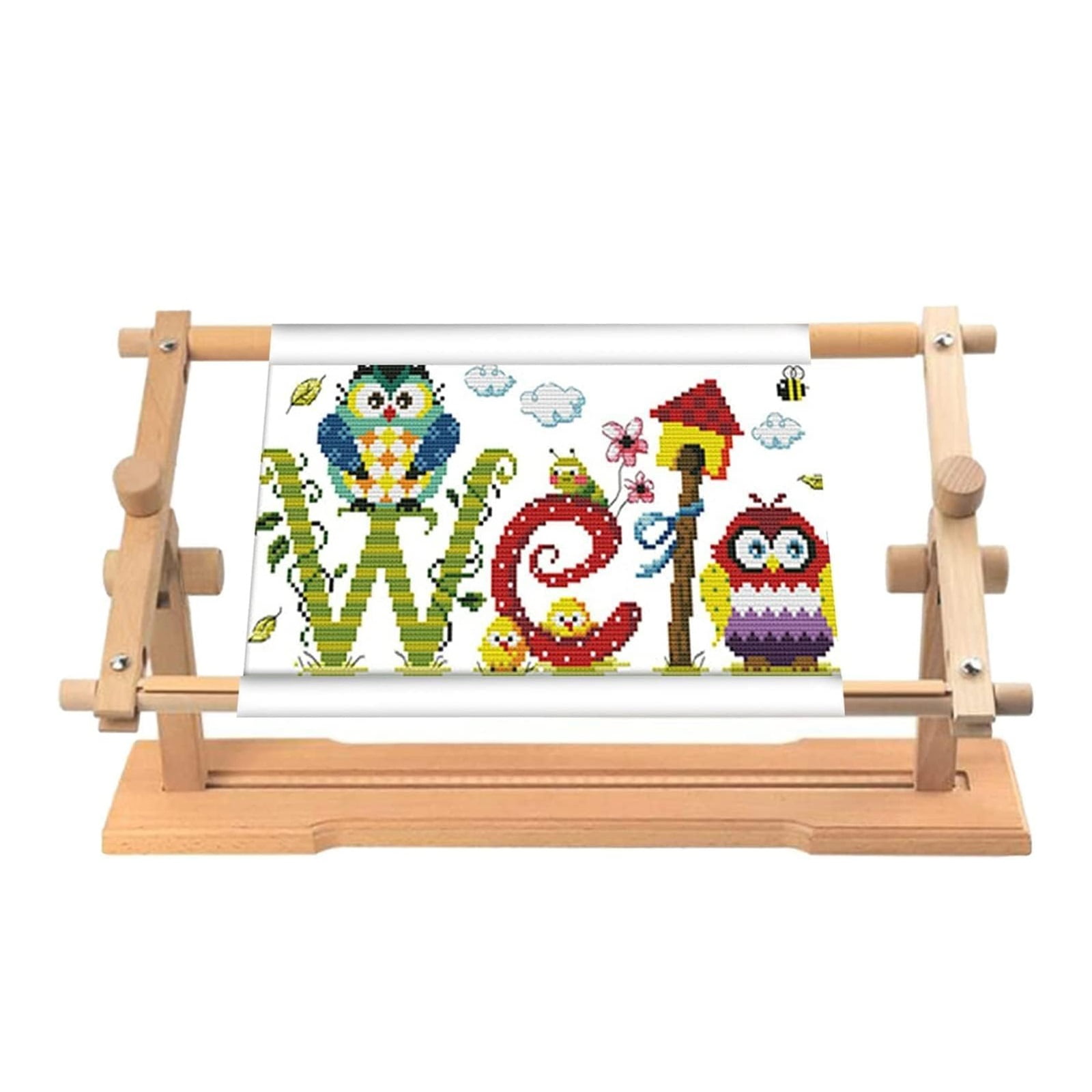 Cross Stitch Frame,Frame Embroidery Floor Stand,220 Degree Rotation Adjustable Cross Stitch Frame Stand,Hands Free Embroidery Hoop for Embroidery Lovers,58x12cm