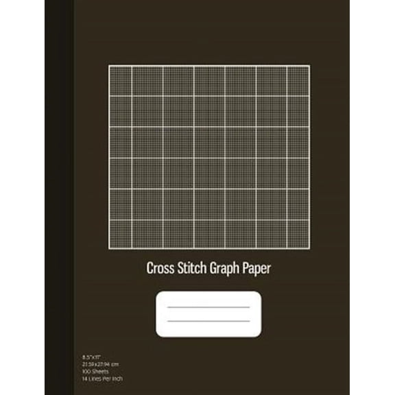 Beading Graph Paper: Cross Stitch Graph Paper: 14 Lines Per Inch, Graph Paper for Embroidery and Needlework, 8.5''x11'', 100 Sheets, Bronze Cover (Paperback)
