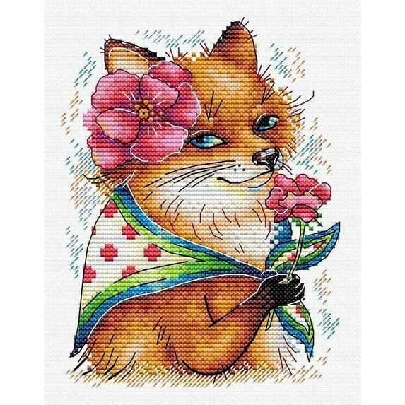 Cross Stitch Kit Beautiful Fox M-359 / SM-359 Animal Needlework Red MP Studia