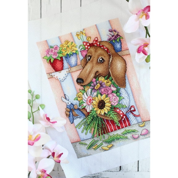 Cross-Stitch Kit Florist SNV-677 Flower Animal Needlework MP Studia Multi-Color
