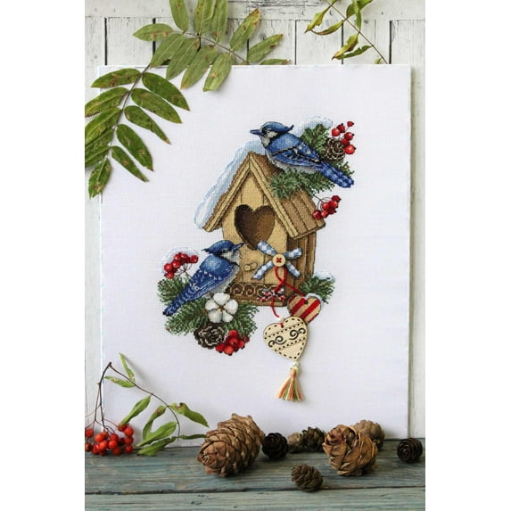 Cross-Stitch Kit New Home SNV-715 Needlework MP Studia Bird Brown