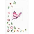 thumbnail image 1 of Cross Stitch Kit Post Card With SP-103 Needlework By Luca-S Pink Butterfly Easy Flowers, 1 of 1