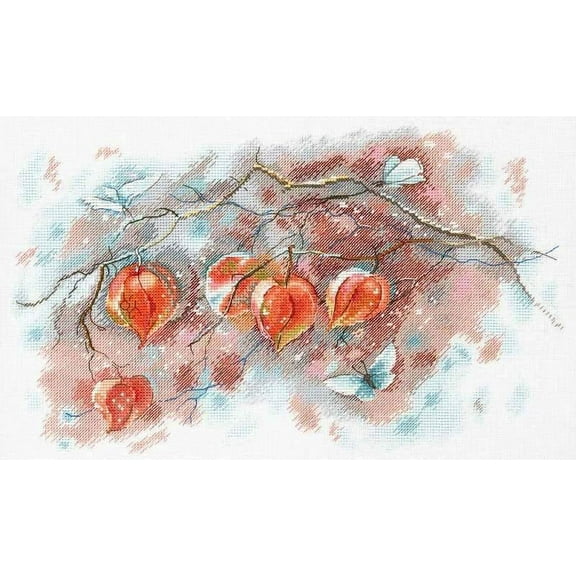 Cross-Stitch Kit Red Autumn Lights SA-016 Floral Needlework