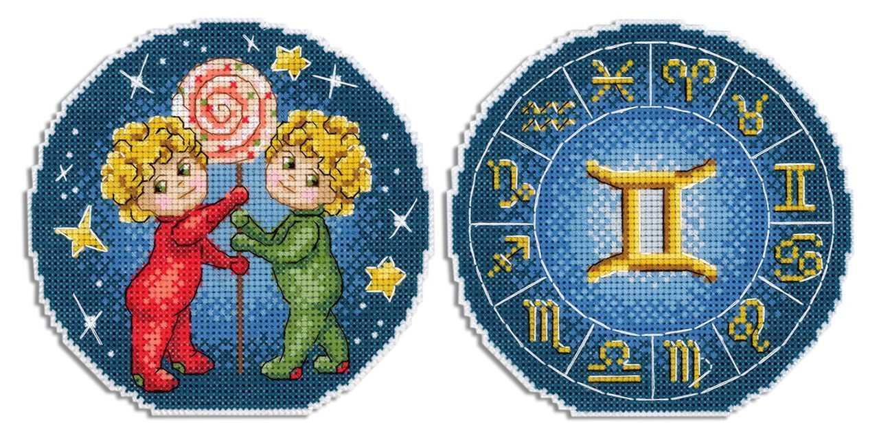 Cross Stitch Kit Zodiac Signs. Gemini SR-694 Needlework Child Baby
