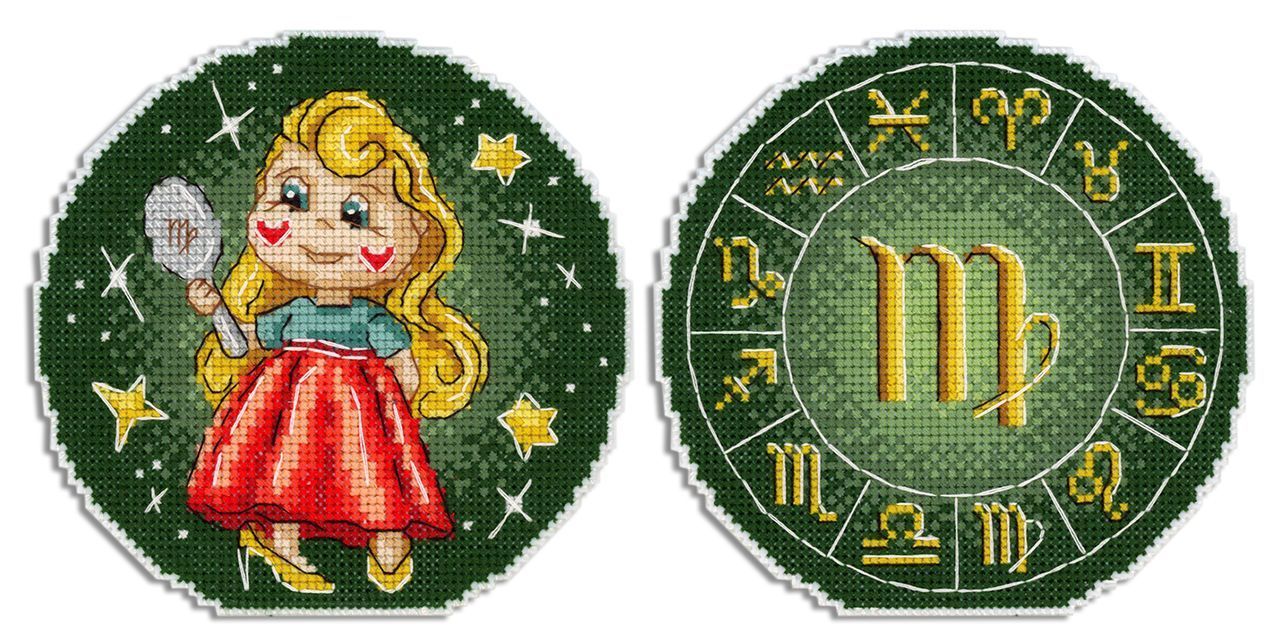 Cross Stitch Kit Zodiac Signs. Virgo SR-697 Baby Green Needlework