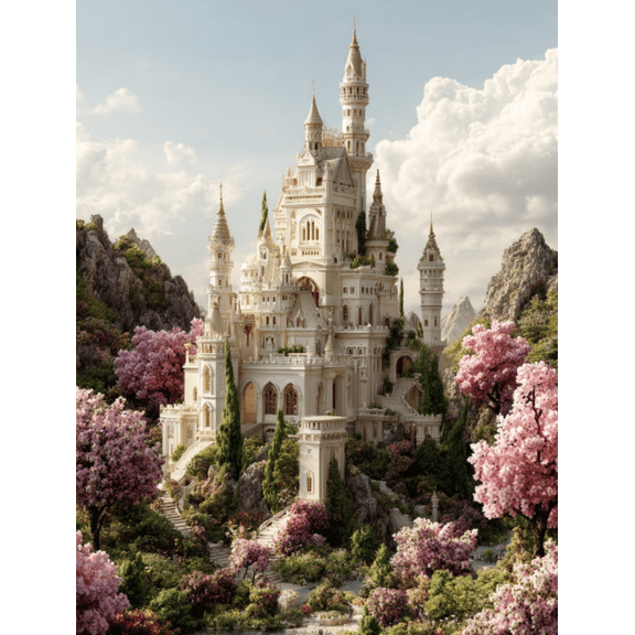 Cross Stitch Kit for Beginners, 11CT Cross-Stitch Kit Easy Patterns Needlepoint Kit Cross Stitching Embroidery Kit Beautiful castle 16x20 inch