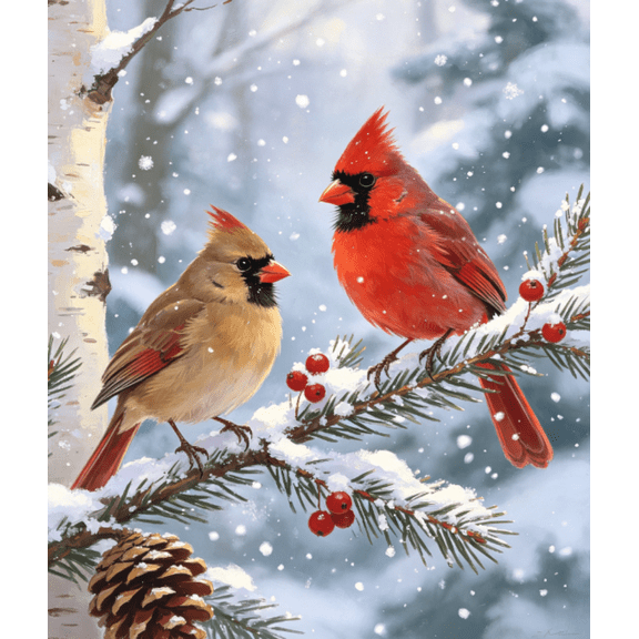 Cross Stitch Kit for Beginners, 11CT Cross-Stitch Kit Easy Patterns Needlepoint Kit Cross Stitching Embroidery Kit Birds on the branches 16x20 inch