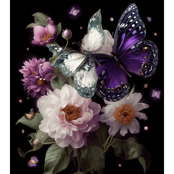 Cross Stitch Kit for Beginners, 11CT Cross-Stitch Kit Easy Patterns Needlepoint Kit Cross Stitching Embroidery Kit Flowers and butterfly 16x20 inch