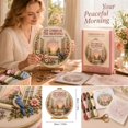 thumbnail image 1 of Cross Stitch Kit with Pre-Printed Fabric and Round Wooden Hoop, Complete Diy Set, Floral Bird Design, for Beginners and Adults, Craft Decoration, 1 of 5