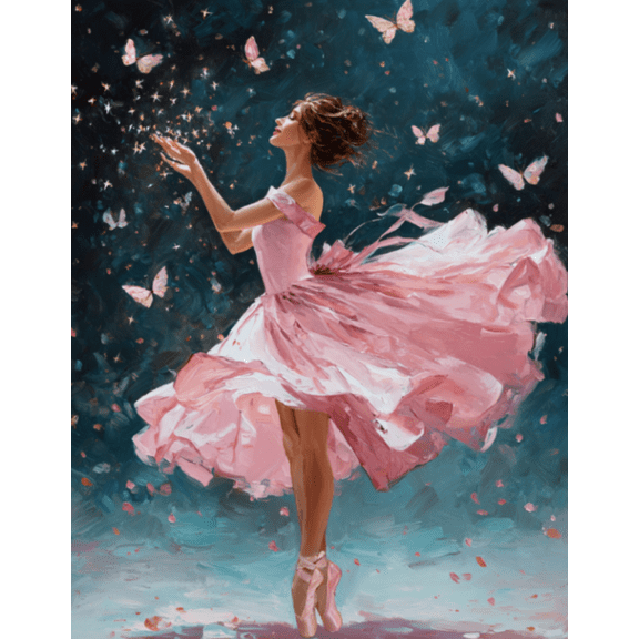 Cross Stitch Kits for Adults Ballerina Stamped Crossstitching Kits Preprinted 11CT Prestamped Easy Pattern Needlepoint Kits Crafts for Decor 16x20inch