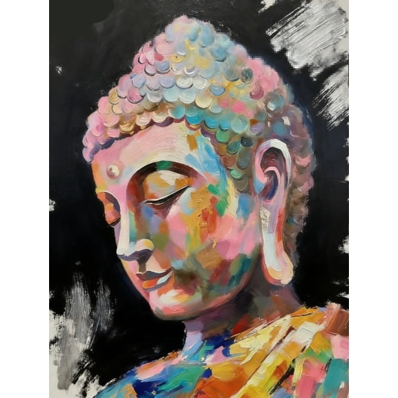 Cross Stitch Kits for Adults Colorful Buddha statues Stamped Crossstitching Kits Preprinted 11 Count Cross-Stitch Kit for Beginner, 11CT Prestamped Easy Pattern Needlepoint Kits 16x20inch
