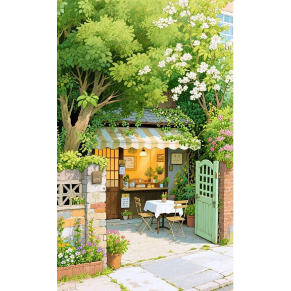 Cross Stitch Kits for Adults Courtyard Scenery Stamped Crossstitching Kits Preprinted 11CT Prestamped Easy Pattern Needlepoint Kits Crafts for Decor 16x20inch