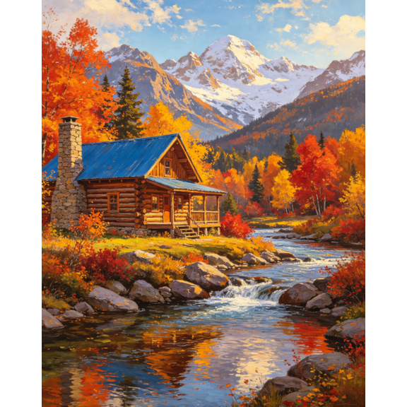 Cross Stitch Kits for Adults,Riverside Chalet Stamped Cross Stitch Kits for Beginners, Needlepoint Cross-Stitch Patterns Embroidery Kits Arts and Crafts for Home Decor 1620 Inch