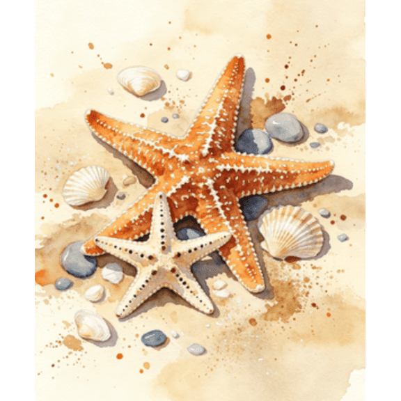 Cross Stitch Kits for Adults,Starfish on the beach Stamped Cross Stitch Kits for Beginners, Needlepoint Cross-Stitch Patterns Embroidery Kits Arts and Crafts for Home Decor 1620 Inch