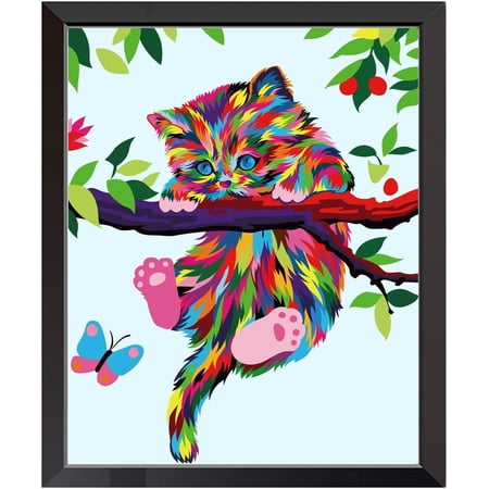 VEGCOO Embroidery Cross Stitch Kits for Beginners Adults, Cute Cat Pre-Printed Stamped Embroidery Kits 11CT Needlework Kit DIY Artwork for Adults Kids Girls Home Wall Decoration(30x40cm)