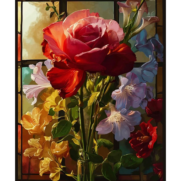 Cross Stitch Kits for Adults - Embroidery Kits for Beginners ,11 CT Patterns Beautiful flowers Cross Stitch Kits for Adults Arts Craft 16x20 inch