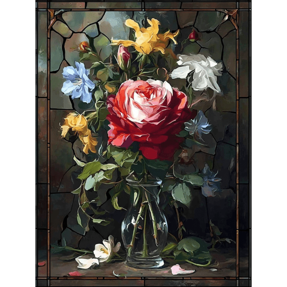Cross Stitch Kits for Adults - Embroidery Kits for Beginners ,11 CT Patterns Floral pattern Cross Stitch Kits for Adults Arts Craft 16x20 inch
