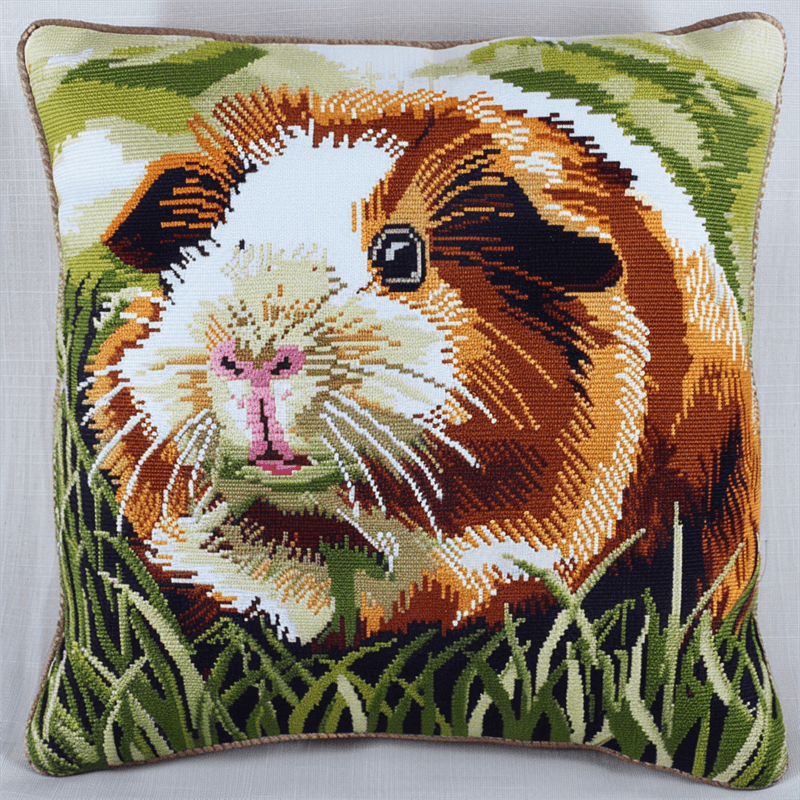 Cross Stitch Pillow Cases Kit Animal Prints , 17.72 in X 17.72 in, Handmade Embroidery Kit, Needlework