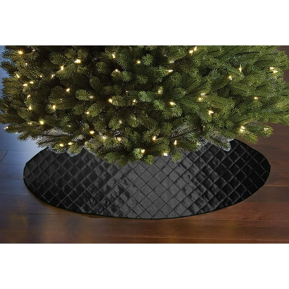 Cross Stitch PinTuck Diamond Pattern Tree Skirt Christmas Decoration 56" Round