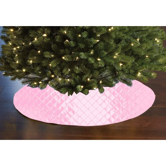 Cross Stitch PinTuck Diamond Pattern Tree Skirt Christmas Decoration 56" Round