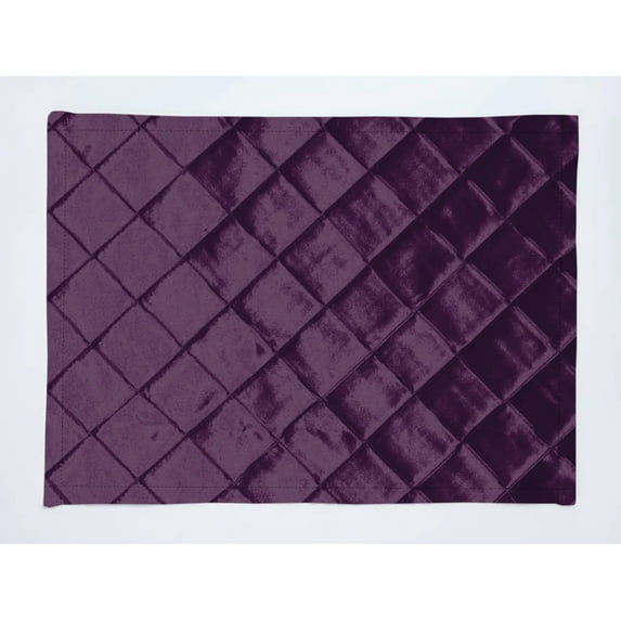 Cross-Stitch Pintuck Diamond Pattern Polyester Taffeta Dinner Table Placemats Holiday Home Decoration 13" x 19" (Pack of 4)