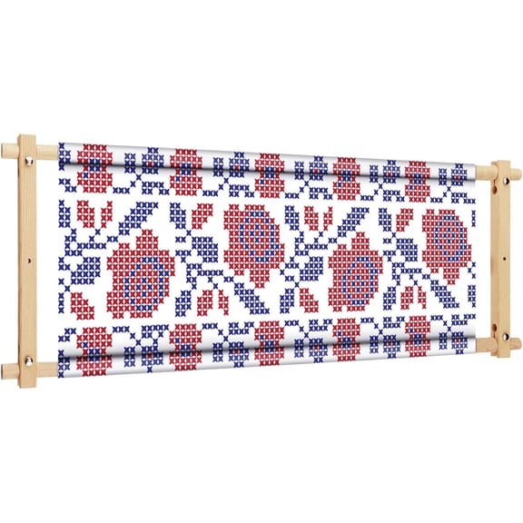 Cross Stitch Scroll Frame Wood Large Embroidery Holder 33" x 12" | Wooden Needlepoint Stretcher Bars, Plastic Clamps Hold, Adjustable Holder Craft Stitching Hoops, for Tapestry Sewing Projects