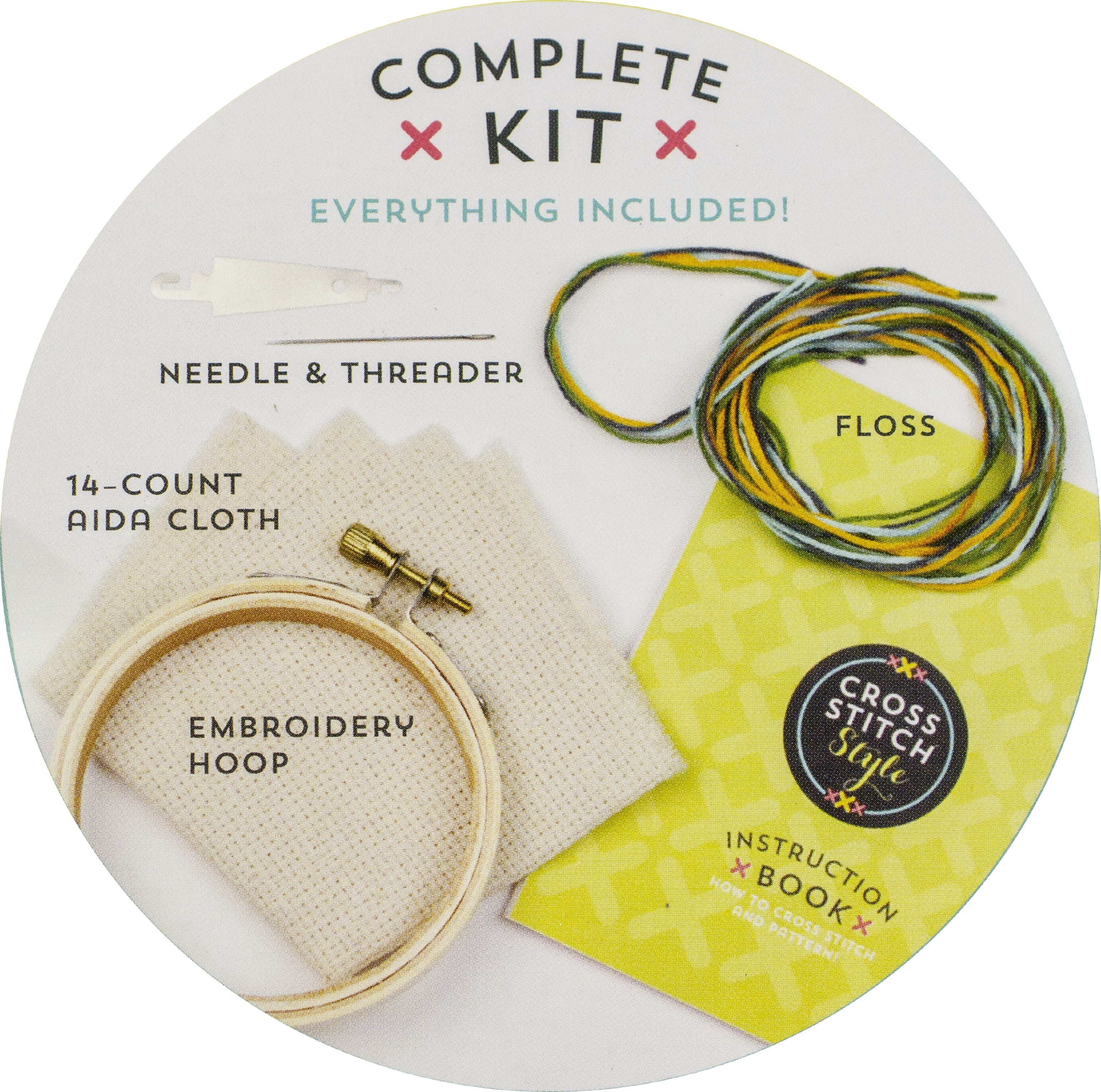 Need Glasses Counted Cross Stitch Kit: Kit Includes: Presorted Thread, 14  Count White Aida, 6 Inch Wood Hoop, Needle & Instructions
