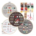 thumbnail image 1 of Cross Stitch Supplies, Embroidery Kit, Cross Stitch Kits, Embroidery Kit for Beginners, 4 Stages to Learn 38 Stitches, Beginner Embroidery Kit for Adults,Colored Threads and Needles, Easy Guide, B, 1 of 6