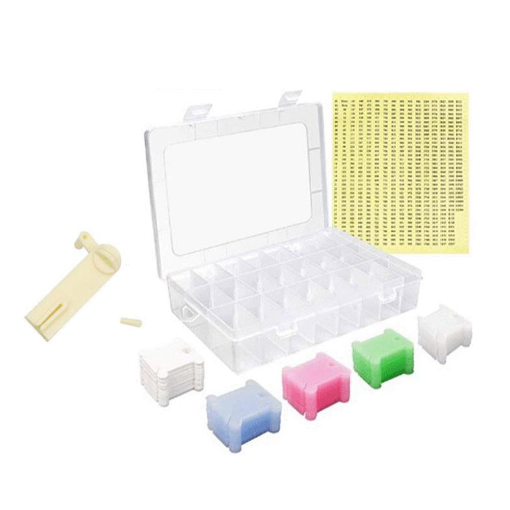 Cross Stitch Thread Storage Box Hand Cranked Wire Winding Set