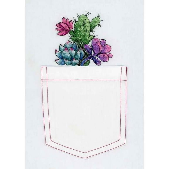 Cross Stitch on Clothes Kit Cactuses SV-240 / SB-240 Needlework MP Studia Blue