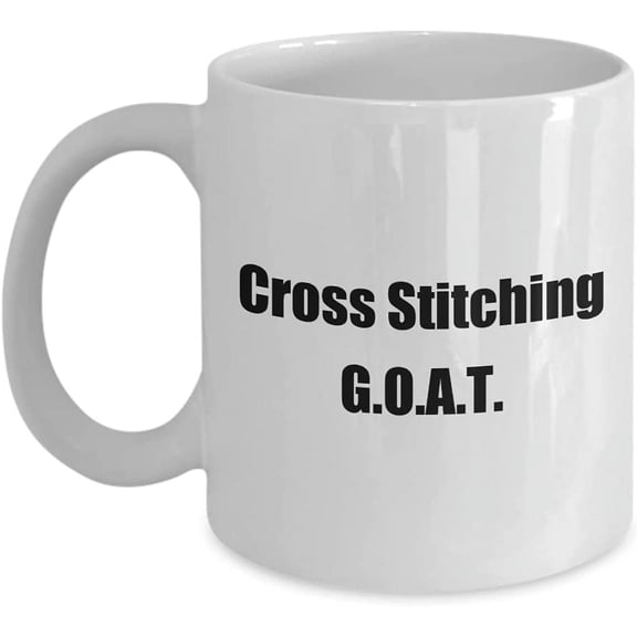Cross Stitching G.O.A.T. Greatest of All Time Coffee Mug
