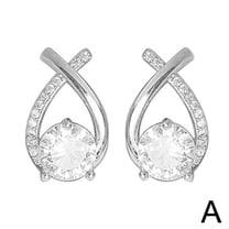 Cross Stud Earrings Magnetic Earrings For Women Elegant Crystal Jewelry Fishtail U6A2 Rings Earrings Ear Gifts Lady