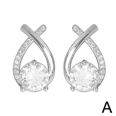 Cross Stud Earrings Magnetic Earrings For Women Elegant Crystal Jewelry Fishtail U6A2 Rings Earrings Ear Gifts Lady