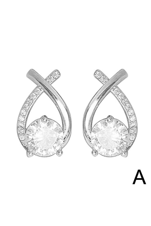 Cross Stud Earrings Magnetic Earrings For Women Elegant Crystal Jewelry Fishtail U6A2 Rings Earrings Ear Gifts Lady