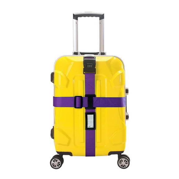 Cross Style Suitcase Luggage Belt Stripe with 3-Digit Combination Password Lock (Purple)
