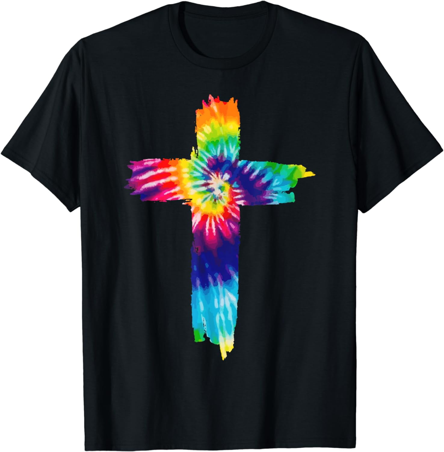Cross Tie Dye Christian Jesus Hippie Bible Religious TShirt