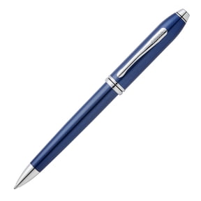 Cross Townsend® Polished Translucent Cobalt Blue Engraved Diamond Pattern with Polished Chrome Appointments Ballpoint Pen