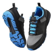 Cross Training Shoes M Width Sneakers US Size 10 Wide Toe Box Shoes Black for Men, Lightweight Breathable Comfort, Anti-Slip MD Rubber Sole, Arch Support, Durable Leather and Knitted Upper
